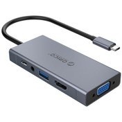 Resim Orico MC-U501P-GY Type-C to USB 3.0 HDMI VGA AUX PD Çoklayıcı Dönüştürücü Hub 