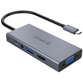 Resim Orico MC-U501P-GY Type-C to USB 3.0 HDMI VGA AUX PD Çoklayıcı Dönüştürücü Hub 