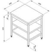 Resim Öztiryakiler Çalışma Tezgahı Taban Raflı Sırtsız 100x70 CM 