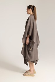 Resim Püsküllü Kimono - Vizon / Std 