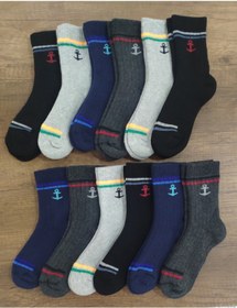 Resim Leement socks Çocuk 12 Çift Kalın Havlu Termal Çorap Burun Dikişsiz Premium Seri 