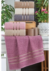 Resim 6lı El Havlu Seti 50x85 Bakır Kahverengi-bej-mor-pudra-a.kahve-mürdüm Kahverengi-bej-mor-pudra-a.kahve-mürdüm 