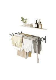 Resim Akordiyon 120cm 9 Gözlü Metal Gövde Çamaşır Kurutmalık Askı Duvara Monte Katlanabilir Antrasit Antrasit 