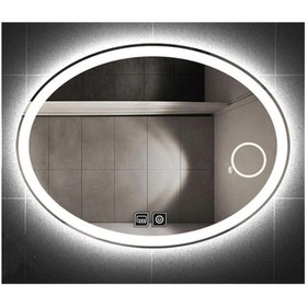 Resim GLOBAL LED MIRROR 73x93 Cm Makyaj Aynalı Dokunmatik Tuşlu Buğu Yapmayan Ledli Elips Banyo Aynası 