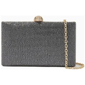 Resim Kurt Geiger Crystal Kensington Taşlı Lüks Tasarım Kadın Clutch Siyah 