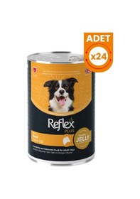 Resim Reflex Plus Jöle İçinde Dana Etli Yetişkin Konserve Köpek Maması 24 Adet 400 Gr 
