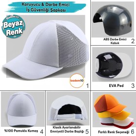 Resim Hafif Iş Güvenlik Darbe Koruyucu Koruma Baş Şapkası Bareti Unisex Kamuflaj Beyzbol Tarzı Kask Şapka 