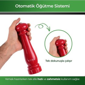 Resim Kiwi Kspg-4810 Otomatik Tuz&amp Baharat Değirmeni Kırmızı Çok Renkli 