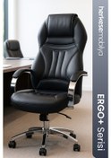 Resim King Deri Yönetici Koltuğu Makam Koltuğu Ofis Koltuğu Siyah 