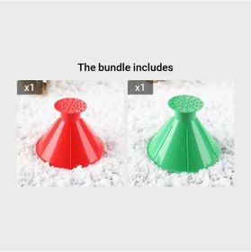 Resim Fochsia Kırmızı Ve Yeşil Çok Amaçlı Kalın Kar Küreği Araç Buz Çözücü Huni 