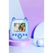 Resim Dijital Video Fotoğraf App Destekli Çocuk Kamerası Termal Resim Kağıt Baskılı Yazıcı Mavi - Lisinya 