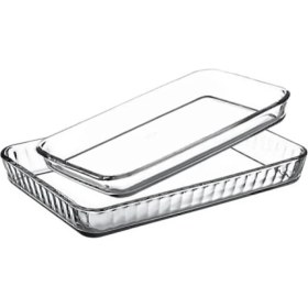 Resim Paşabahçe Borcam Cam Yuvarlak ve Dikdörtgen Tencere Fırın Tepsi 10 Parça Şeffaf Kapaklı Set 