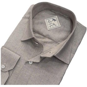 Resim Linen Keten Klasik %100 Cotton Uzun Kollu Terletmeyen Tek Cepli Kapaklı Krem Gömlek Regular Kalıp -10246 Krem 