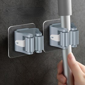Resim 2 Adet 1 Adet Ev Depolama Rafı Banyo Emme Asma Boru İz Bırakmayan Kanca Duvara Monte Mop Organizatör Tutucu Su Geçirmez Süpürge Askısı 