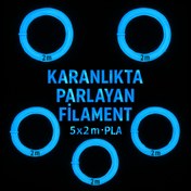 Resim ARTMEK3D Karanlıkta Parlayan 3D kalem PLA Filamenti 1.75mm kalınlıkta 10 Metre (5 adet 2 metrelik filament) 