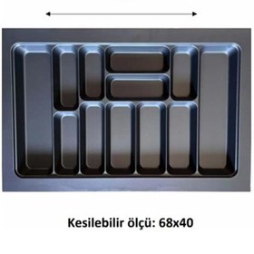 Resim Eco Lüx Modül Kaşıklık Antrasit 76x49 Cm Acero-20357 Antik Beyaz 