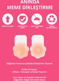 Resim MixmioLife Silikon Göğüs Ucu Kapatıcı Ten Rengi Çiçek Desen 2’li Set 
