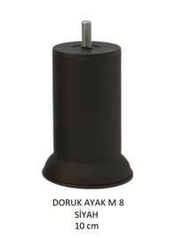 Resim Doruk Ayak, Cıvatalı Baza Koltuk Dolap Ayağı, Metal, Siyah, M8, 10 Cm Siyah 