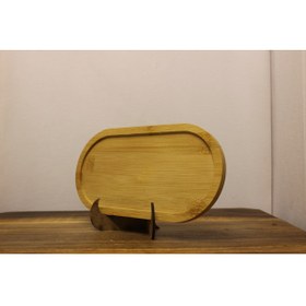 Resim HANDSOME Küçük Boy 19x10 Cm Bambu Oval Yağdanlık Altı 