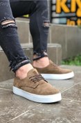 Resim Paolo Zaccardi P077 Bağcıklı Yüksek/kalın Ortopedik Taban Süet Erkek Sneaker Spor Ayakkabı Bt Vizon 