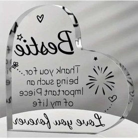 Resim Trendooze Plak Kazınmış Kalp Kadınlar İnç İçin Hediyeler, Akrilik Adet, Adet 3.94x3.94 1 1 Vo 1 Adet 