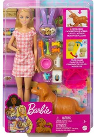 Resim Hck75 Barbie Ve Yeni Doğan Köpekler Oyun Seti. Barbie Ve Hayvanla 