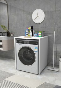 Resim Çamaşır Makinesi Dolabı 89X65 Cm Beyaz - Beyaz Çok Renkli 