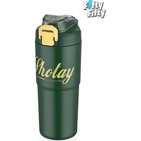 Resim Shotay 750 ml Tek Kapak Çift Kullanım Pipetli/rahat Içim Çelik Su Matarası 