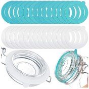 Resim Hombey 30 Adet Silikon Mürekkebi Kapağı Mermer Kavanoz İçin, Turuncu Ve Beyaz Renkli, 0.35l-2l Kapasiteli, Leakproof Ve Yüksek Sıcaklığa Dayanıklı 