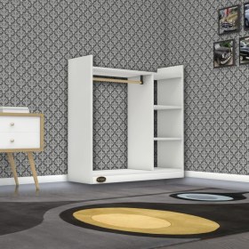 Resim Kenz Life Kenzlife Modern Giysi Dolabı Kapaksız 4 Raflı Suntalam Malzeme 90x90x30 cm 