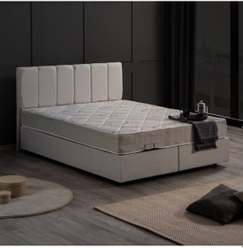 Resim Setaymobilya Baza, Çift Kişilik Defne Krem Baza + Başlık + Comfort Yatak Seti 