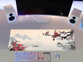 Resim Porge Gamer Mouse Pad 70x30 Mouse Pad XL Büyük Oyuncu Ofis Cherry Blossom Mousepad (Kiraz Çiçeği, 70x30 cm 3mm kalınlık) 