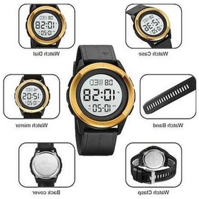 Resim Bosphorusboutique02 Skmeı 2047 Erkek Spor Dijital Bilek Saati 50m Su Geçirmez Siyah Çok Renkli Multifonksiyonlu Çok Renkli 