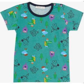 Resim Breeze Erkek Bebek Pijama Takımı Neşeli Hayvanlar Alemi Dostluk Temalı 9 Ay-3 Yaş, Yeşil-yeşil Yeşil 