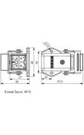 Resim Emas EBM05FE46 5 Kontaklı Eğik Fiş Alt.gir.metal Açmalı 