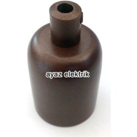 Resim Dekoratif Metal Kahverengi Lale E27 Duy ve Demir Kablo Kilitli 