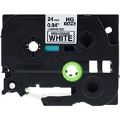 Resim Brother P Touch Tz Tape Hge251 Beyaz Etikete Siyah 24Mmx8M 