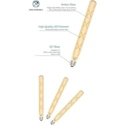 Resim Aesco Neo Rustik LED Ampul, x Tasarımlı, Dekoratif Aydınlatma, Enerji Tasarruflu (2, T300-8 Watt) 