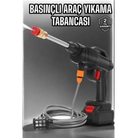Resim Zengezur Şarjlı Oto Yıkama Tabancası Su Basınçlı Hazneli Bataryalı 