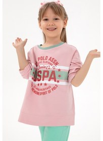 Resim U.S. Polo Assn. Kız Çocuk Pembe Bisiklet Yaka Sweatshirt 50298163-VR041 
