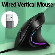 Resim Wired Right Hand RGB Dikey Fare Ergonomik Oyun Fare USB Optik Bilek Sağlıklı Fare PC Bilgisayar için 
