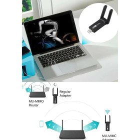 Resim Urfakent Dual Band AC1200 USB 3.0 Adaptör Kablosuz Wifi Yükseltici 