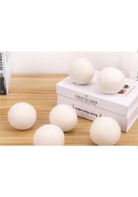 Resim Çamaşır Kurutma Topu 3 Adet %100 Doğal Merinos Koyun Yünü Küçük 0-25 Çap Çamaşır Kurutma Topu Renkli 