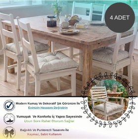 Resim 4 Adet - 40x40 Cm Lüks Süet Dokulu Gri Sandalye Minderi - %100 Silikon Elyaf Dolgulu Yıkanabilir Minder 