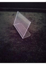 Resim 10 Ad Şeffaf Plastik Etiketlik İsimlik 6x4 Cm Kartvizitlik Ayaklı 
