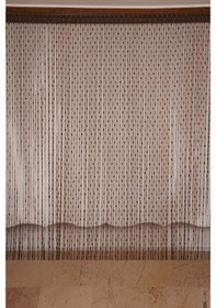 Resim Küçük Puanlı Model Acı Kahve Renk Hazır Ip Perde 300x270 Cm 