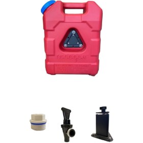 Resim MXO Su Tankı Bidon Plastik 21 Lt Bağlantı Braketiyle Takım Kırmızı 