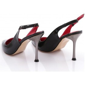Resim Dgn Pm450-k100-4 Arkasi Açik Abiye Topuklu Abiye Ayakkabi PM450-K100-4-1211-R1650 Siyah - Kırmızı 