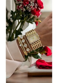 Resim Gold Taşlı Kaburga Saat Altın 