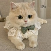 Resim Şık Örgü Kedi Eşarpı ve Fiyonk - Polyester Evcil Hayvan Yaka Önlüğü & Salya Havlusu, Fotoğraf Çekimleri İçin Mükemmel 